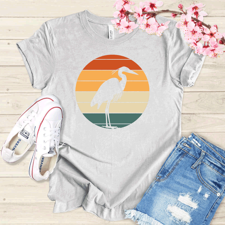 Grue et Couché de soleil T-shirt
