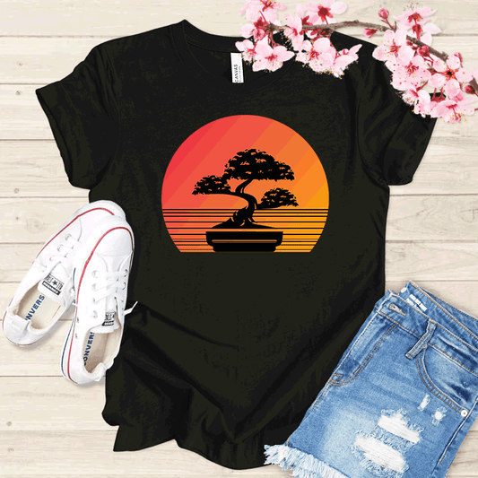Couché de soleil et Bonsaï T-shirt