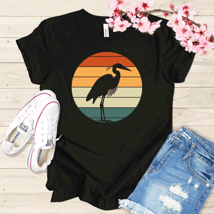 Grue et Couché de soleil T-shirt