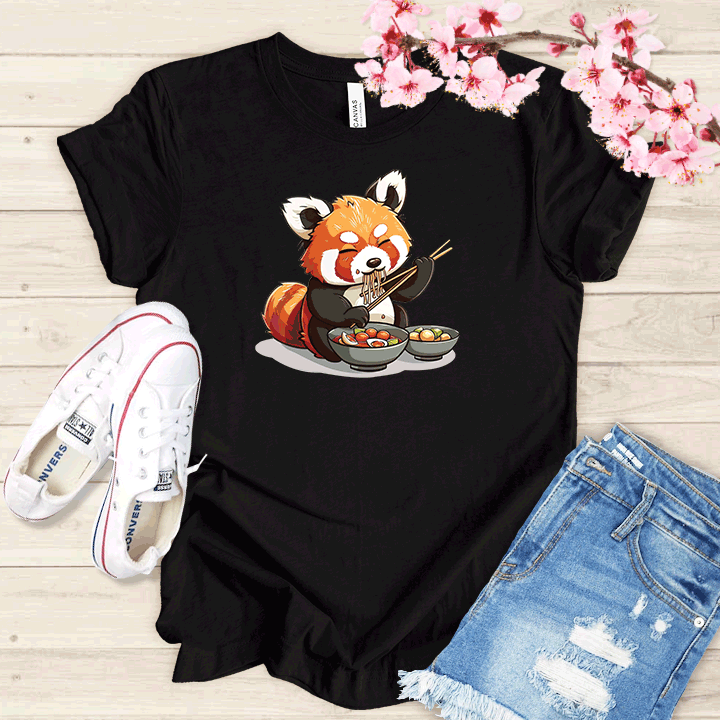 Panda et ramen T-shirt