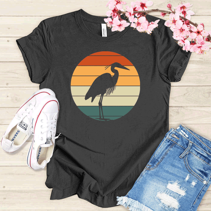 Grue et Couché de soleil T-shirt