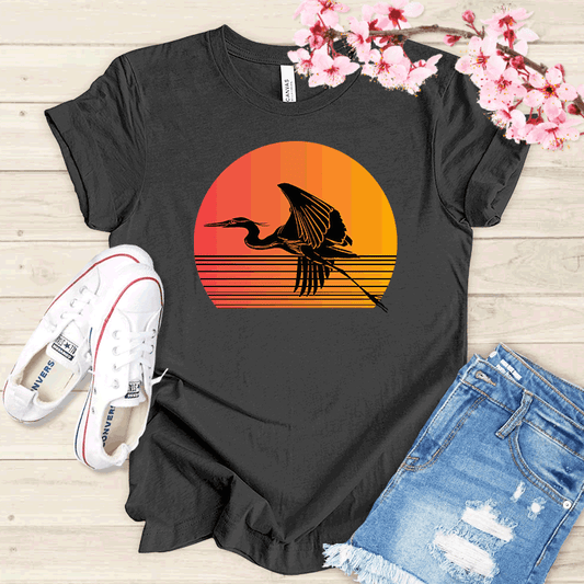 Couché de soleil et Grue T-shirt
