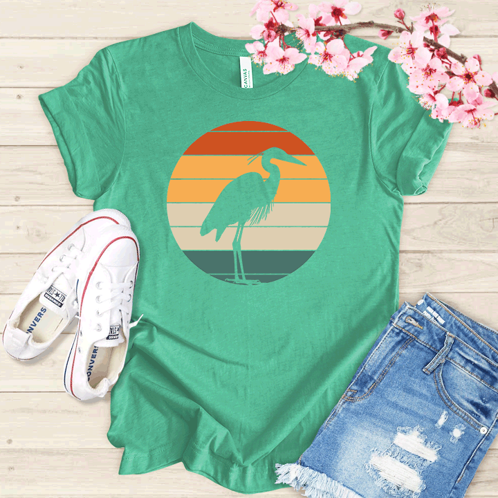 Grue et Couché de soleil T-shirt
