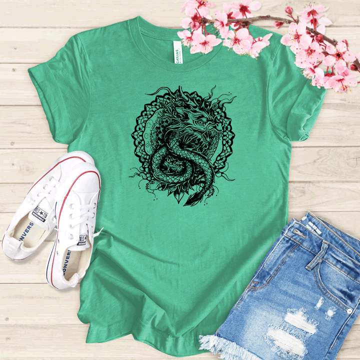 Dragon et mandala T-shirt
