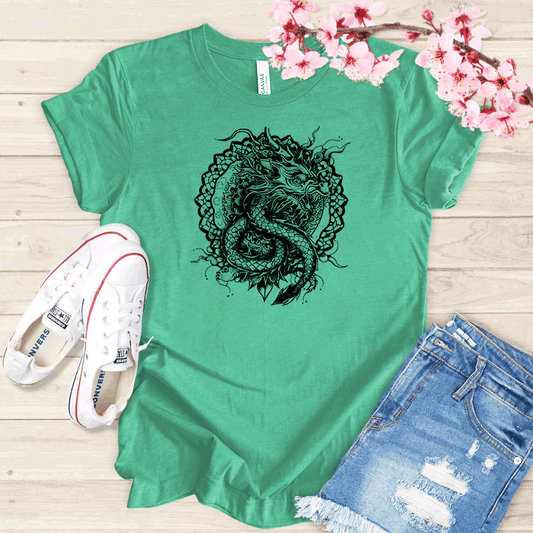 Dragon et mandala T-shirt