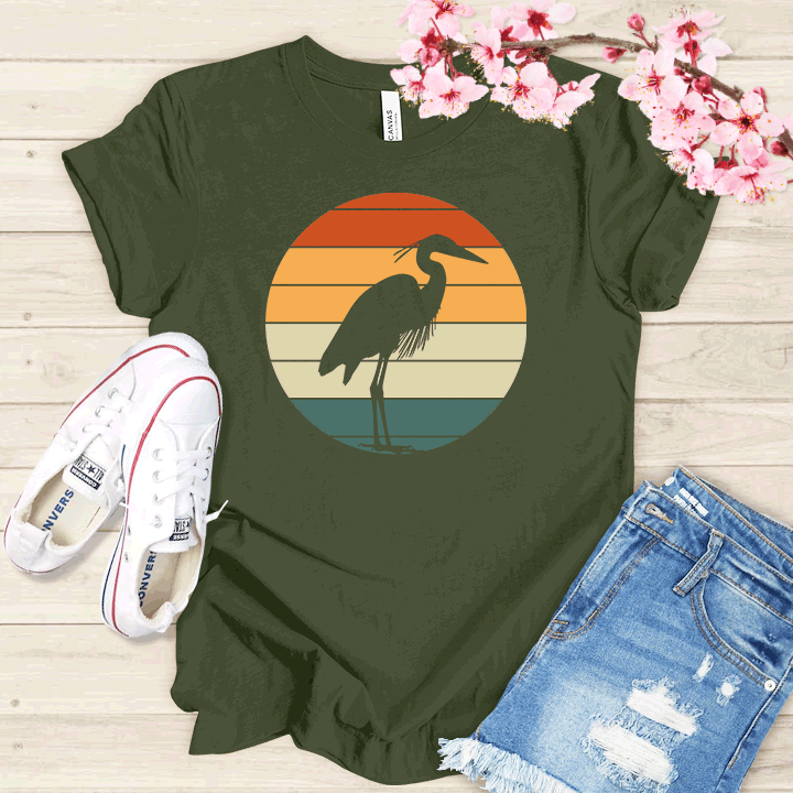 Grue et Couché de soleil T-shirt