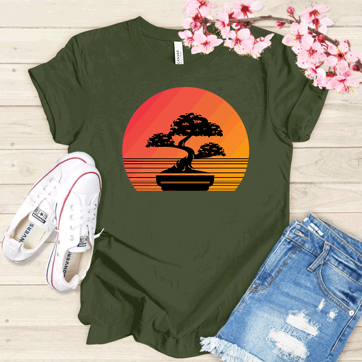 Couché de soleil et Bonsaï T-shirt