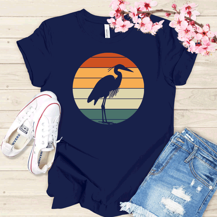 Grue et Couché de soleil T-shirt