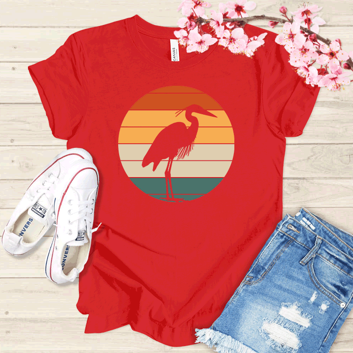 Grue et Couché de soleil T-shirt