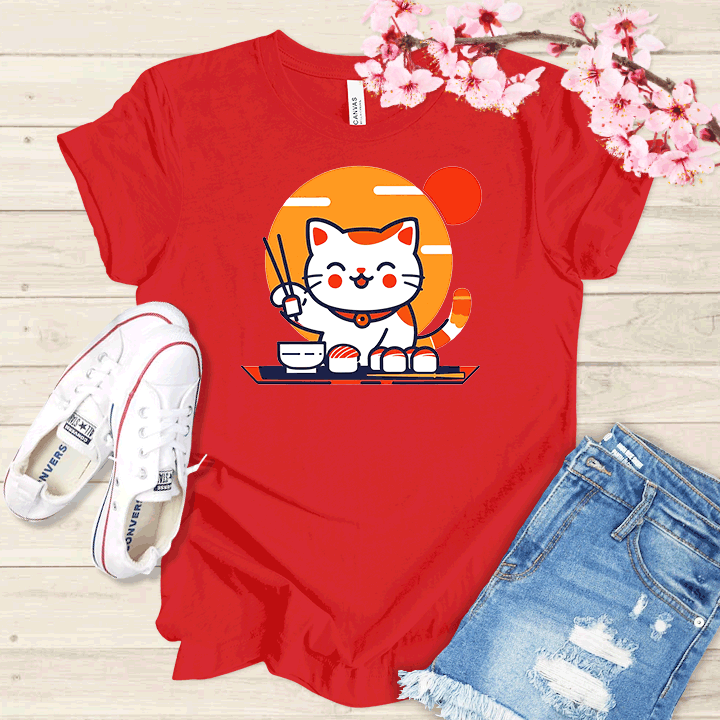 Chat et sushis T-shirt