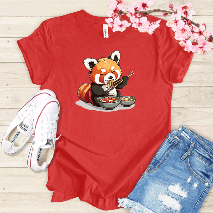 Panda et ramen T-shirt